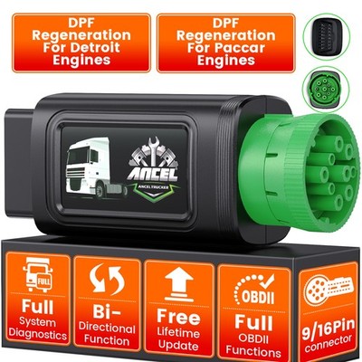 ANCEL HD110 Heavy Duty Truck Scanner with DPF Regen for Detroit Paccar Engine