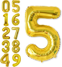 Number 5 Balloon 40 Inch Gold Balloons Birthday Party Supplies Helium Foil Mylar