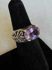 SJ 925 Sterling Silver faceted Amethysst gemstone ring size 6 Vintage Estate