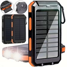 8000000mAh Solar Power Bank Portable Charger w/Flashlight/Compass NIFFPD