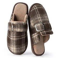 Fuzzy Slippers for Women with Memory Foam Warm 13-14 Women/11-12 Men Brown