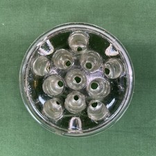 Vintage Clear Glass Flower Frog 11 Hole Round Floral Arranger 3  Diameter