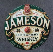 Plaque métal vintage Jameson Whisky 20x20 ronde Neuve