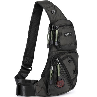NICGID Sling Bag Chest Shoulder Backpack Crossbody Bags Casual Small, Black