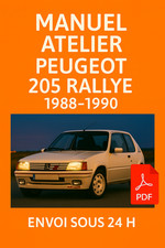 Manuel Atelier Peugeot 205 Rallye 1988-1990 RTA Revue Technique Français CD PDF
