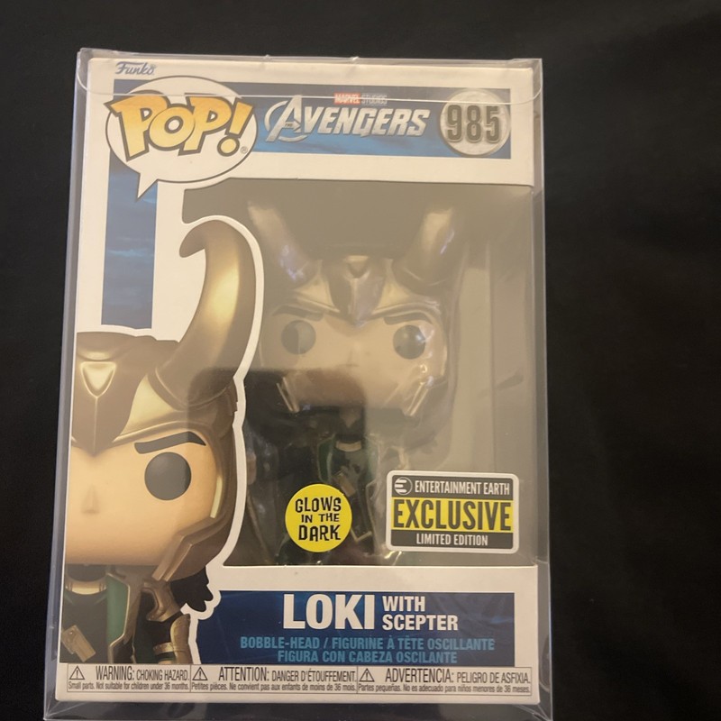 2022 Funko POP! Avengers, Loki With Scepter #985 GITD Entertainment Earth...