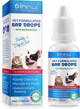 Dog & Cat Ear Infection Treatment Drops, Pets Ear Cleaning Drops with 1% Hydroco
