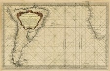 Rare Antique Print-SOUTH ATLANTIC OCEAN-SEA CHART-Bellin-1753