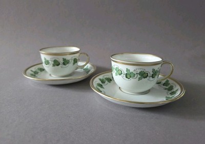 Augarten,Wien,Tasse,2 Stck,Mokkatasse,Form Schubert,Weinlaubranke,Set,Service,a