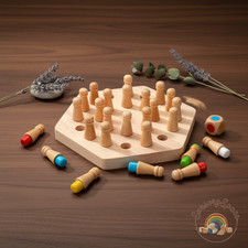 Wooden Memory Chess Board Game Kids Educational Toy Brain Training 24/36 Piece