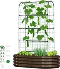 SLSY Galvanized Raised Garden Bed with Trellis Planter Box with Climbing Net