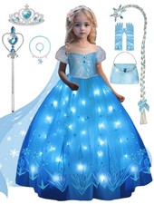 Princess Costume for Girls, Light Up Princess Dress with Accessories, Wand, C...