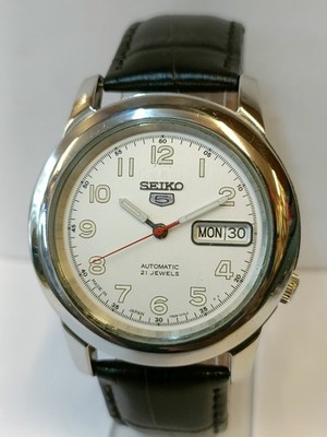 VINTAGE SEIKO 5 21J AUTOMATIC WHITE DIAL 7S26-02W0 JAPAN MEN'S WORKING