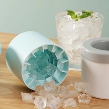 Silicone Ice Cube Tray Round Ice Mold Freezer Maker Bar Cocktail Ice Bucket