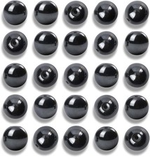 100Pcs 8mm Natural Smooth Black Hematite Beads Round Loose Stone Beads for Je...