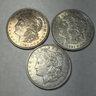 Lot of 3 1921-P Morgan 90% Silver Dollars COBM-9802