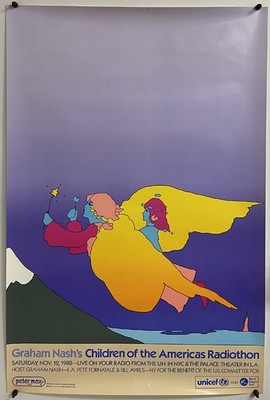 PETER MAX Children Of The Americas Radiothon 1988 Concert Poster
