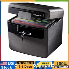 SentrySafe HD4100 Fireproof Waterproof File Safe with Key Lock, Black Box