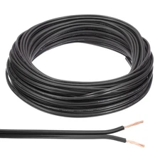 50Ft 18/2 PVC Covered Wire, SPT-1 UL Listed Copper Electronic Wire, Black