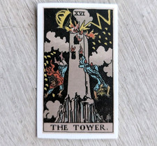 Haunted Active Spirit Positive Witch Own Magick Tarot Tower Card Sticker 1Pc