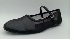 A New Day Womens Mesh Mary Jane Ballet Flats Black Square Toe Size 9