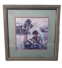 Kee Fung NG Signed Limited Edition Print 301/1000 Chinese Asian Two Girls Fish
