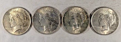 LOT OF 4 1922 P PEACE SILVER DOLLARS #75