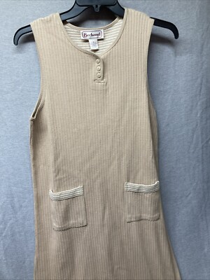 Bechamel Ribbed Knit Bodycon Sweater Dress Sleeveless Women's Small Beige