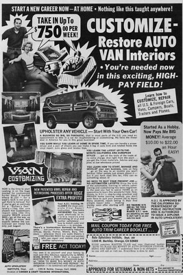 1970s Custom Van Business ad | 24x36 inch poster | classic vintage car