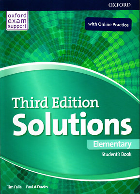 Oxford SOLUTIONS Third Edition ELEMENTARY Student Book with Online Practice @NEW