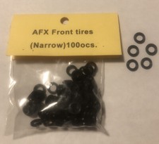 AURORA SLOT CAR AFX SILICONE COMPOUND TIRES FRONT NARROW 100PC BAG