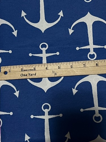 3 Yards Anchor Outdoor Fabric by The Yard Ocean Nautical Decor Upholstery Fabric - Picture 4 of 4