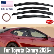 For Toyota Camry 2025 2026 Gloss Black Window Visors Rain Guards Deflector 4pcs