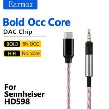 6N TYPE-C to 2.5mm OCC Cable For Sennheiser HD598 HD598SE HD599 HD400pro HD560S