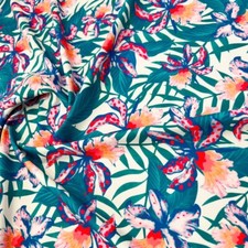 Stretch Watercolor Floral Print Fabric 60" wide Swimsuit Spandex By The Yard