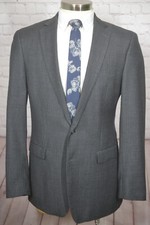 Calvin Klein Mens Gray Check Wool ATHLETIC FIT Sport Coat Blazer Jacket SIZE 42L