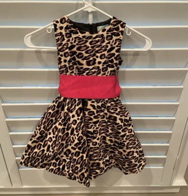 NEW Girls Vintage Courture Leopard Print Party Dress Size 4