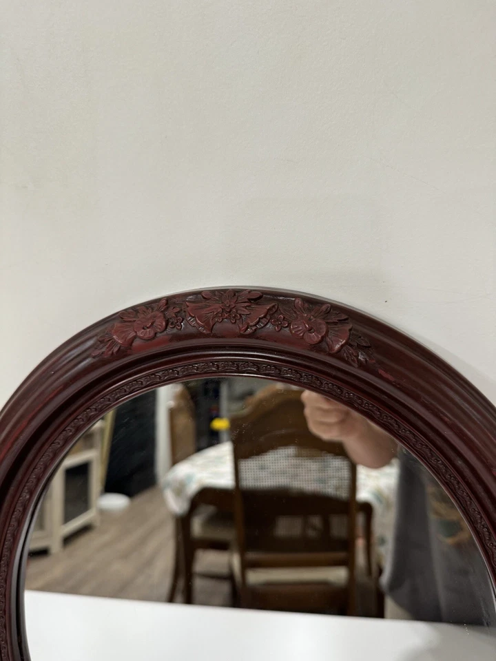 Vintage Oval Victorian Style Mirror Wall Accent Decoration Plastic Frame  - Image 4 of 4