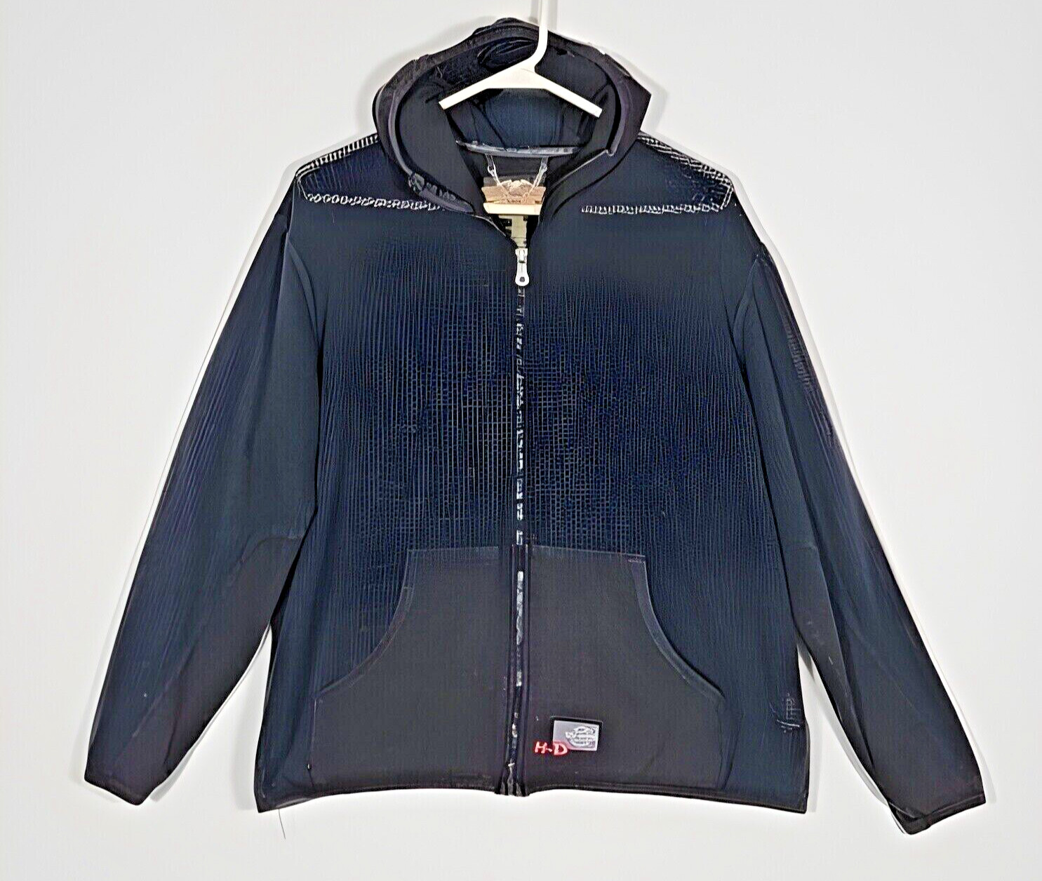 Harley Davidson Women's Full Zip Waffle Knit Black Hoodie Size XL Motorcycle USA