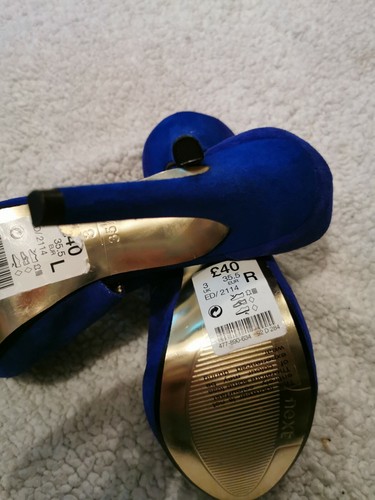Ladies UK 3 Next Heels Crossover Caged High Heels Sandals Blue - Picture 4 of 4