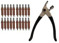 20 each C1/8 Cleco Fasteners (Made in USA) W/ Pliers