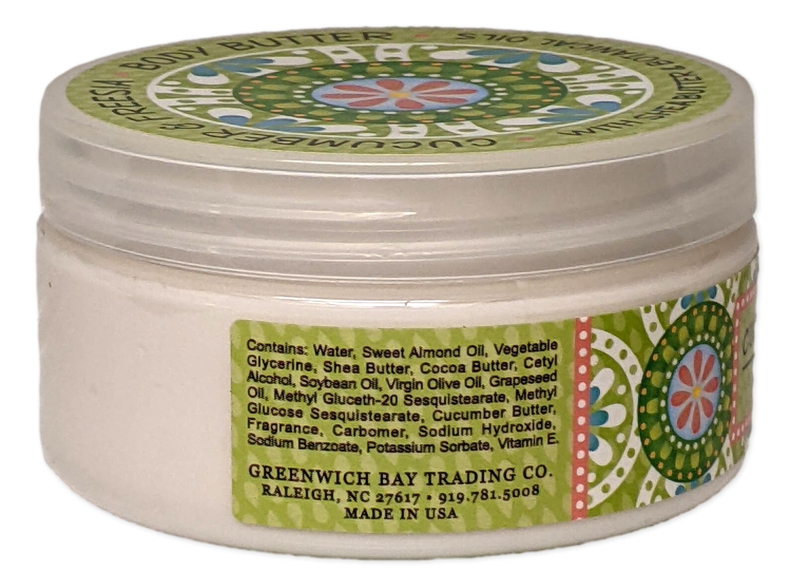 Greenwich Bay CUCUMBER & FREESIA Garden Body Butter with Shea Butter, 8 oz.