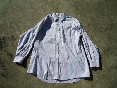 Stafford Executive Men s Gray & White Pinpoint Oxford Long Sleeve Shirt  17/33