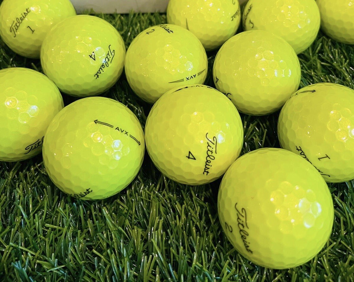 24 Titleist AVX Yellow 4A(AAAA) Golf Balls.Free shipping US