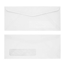  9 White Window Envelopes - Size 3 7/8" x 8 7/8" - Pack of 100