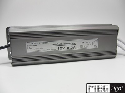 Led Trafo / Netzteil 100W für 12V/DC Led Lampen bis 8,3A an 230V/AC - IP67