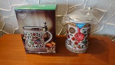 BMF Porzellan Krug Bier Gilde Seidel mit Feinzinndeckel 0,5 Liter Neu in OVP