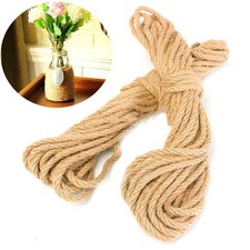 10M Twisted Burlap Jute Twine Rope Thick Natural Hemp Cord Sisal Rope 6mm