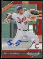 2020 Panini Prizm Draft Picks Spencer Strider Base Autographs Red Prizm #/50