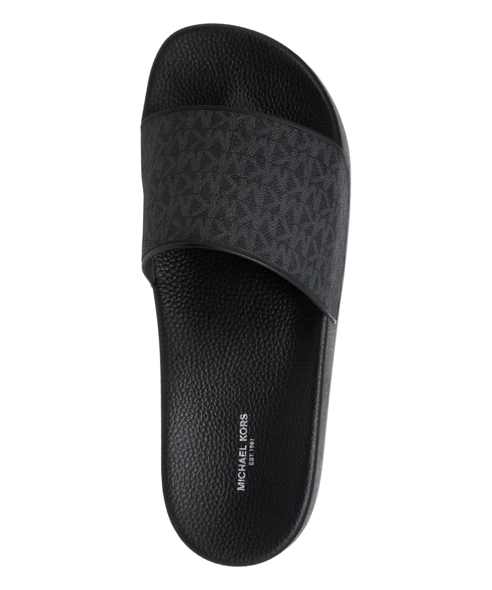 Michael Kors slides men jake 42R0JSFA3Q 001 Black logo detail shoes slip on